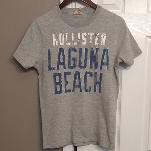 Hollister Gray Tee with Blue & White Laguna Beach Print